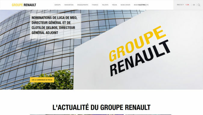 Renault Group Webseite mit WordPress
