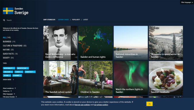 Offizielle Webseite von Schweden