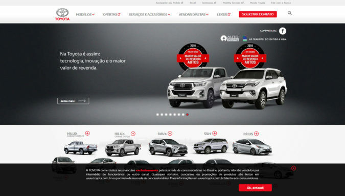 Toyota Brasilien Webseite