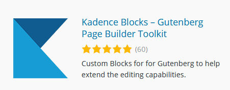 Kadence - WordPress Plugin um Gutenberg Editor zu erweitern